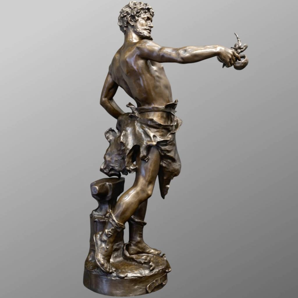 Sculpture – Le Travail , Eugène Marioton (1857-1933) – Bronze 3