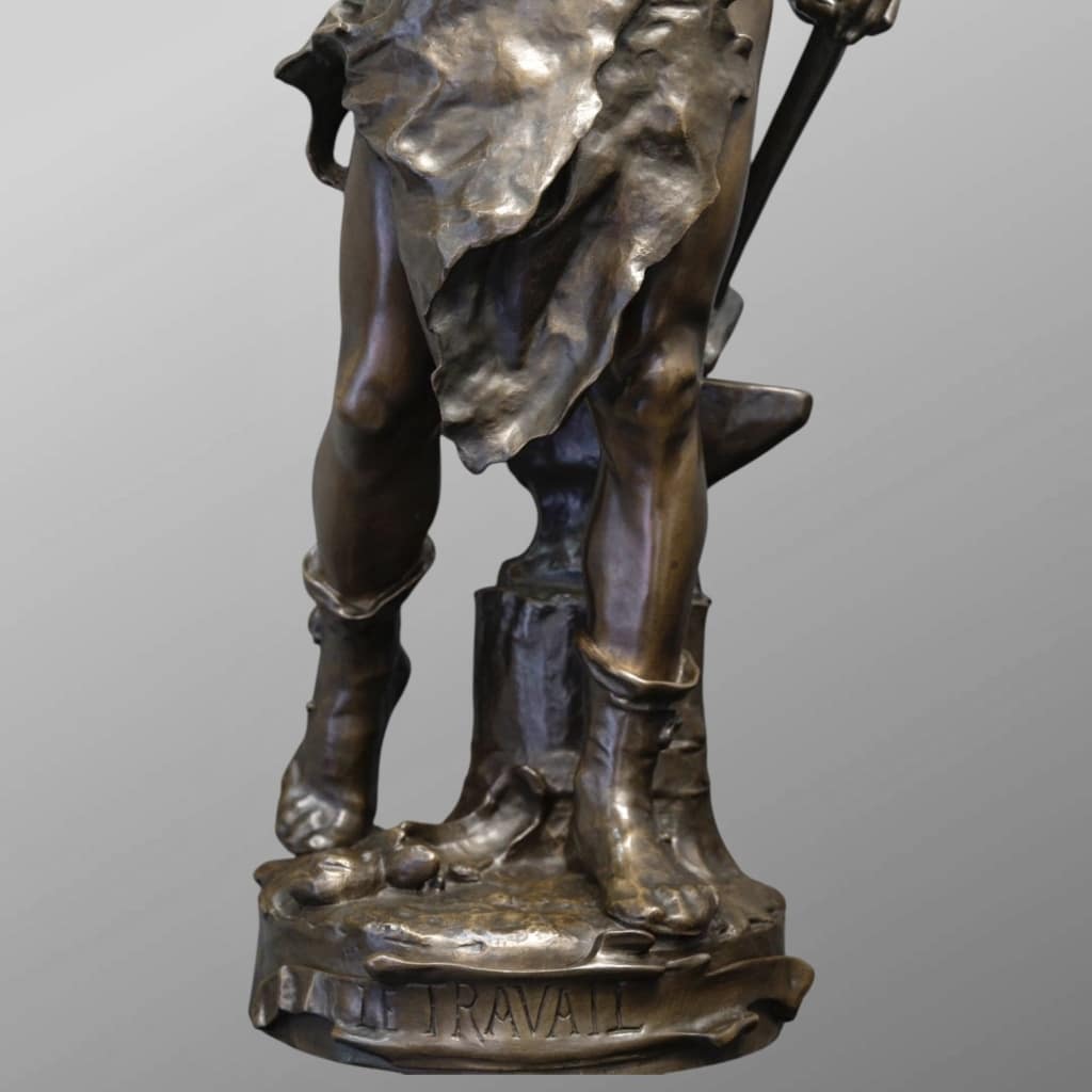 Sculpture – Le Travail , Eugène Marioton (1857-1933) – Bronze 10