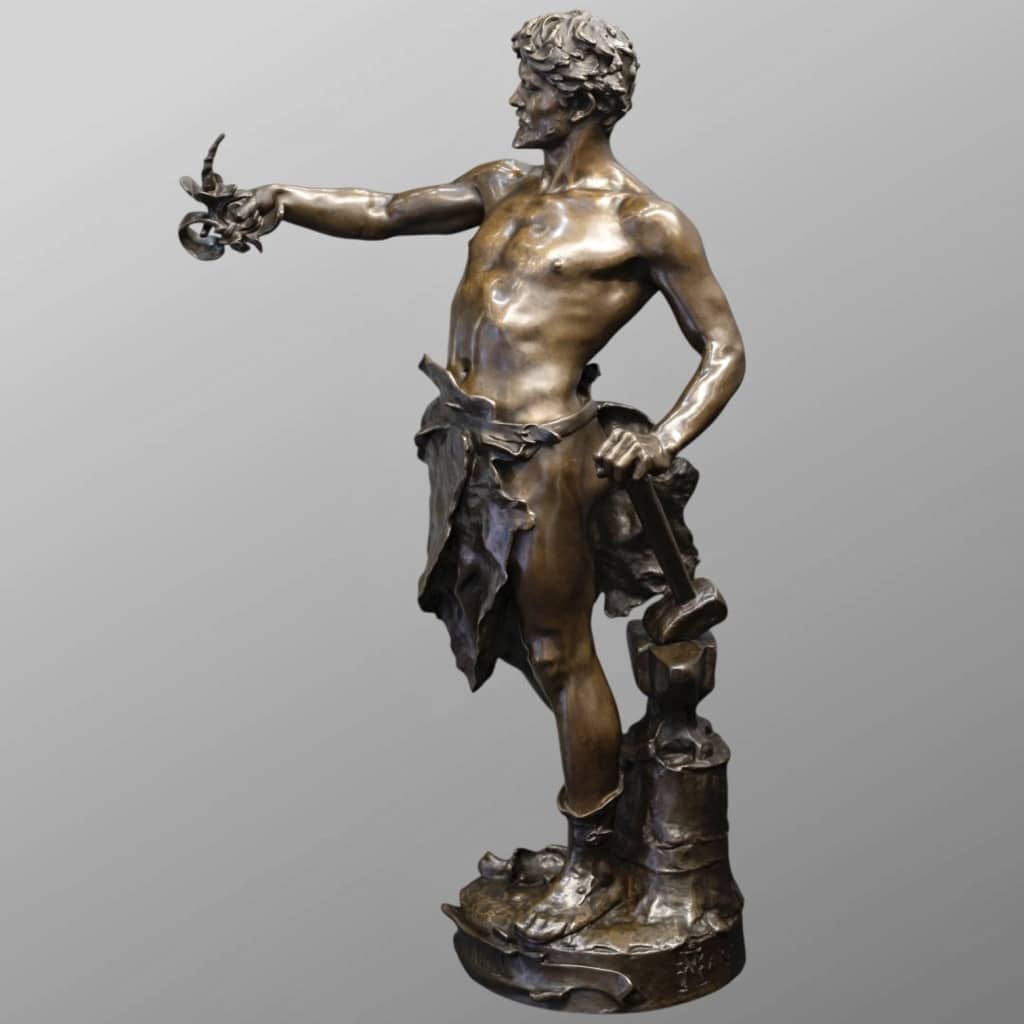 Sculpture – Le Travail , Eugène Marioton (1857-1933) – Bronze 6