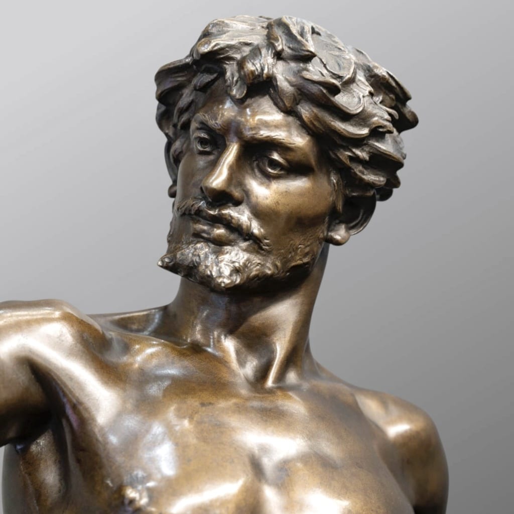 Sculpture – Le Travail , Eugène Marioton (1857-1933) – Bronze 4