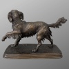 Sculpture – Chien Épagneul À L’ Affût , Ferdinand Pautrot (1832 – 1874) – Bronze 19