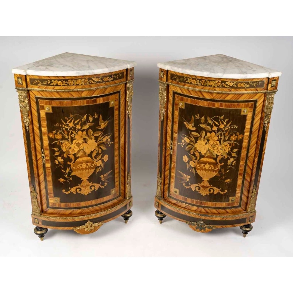 Une paire encoignures de style Napoléon III, fin XIXème siècle 3