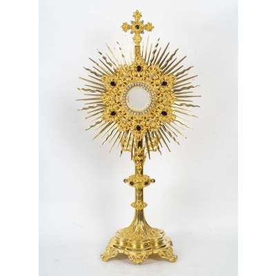 Grand Ostensoir en bronze doré, d'Epoque XIXe siècle