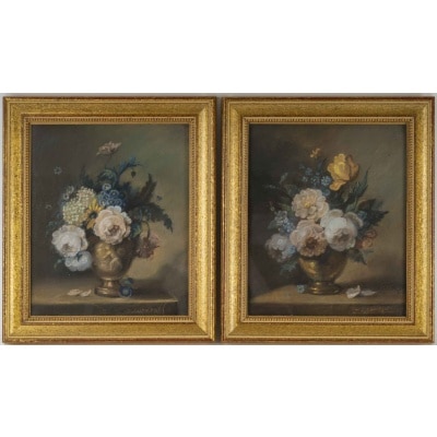 Une Paire De Pastels bouquets de Fleurs, Zoé LAIGNEAU