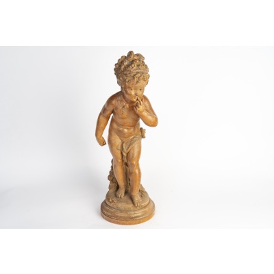 Sculpture Paul Dubois en terre cuite Une fille d'Eve, fin XIXème siècle