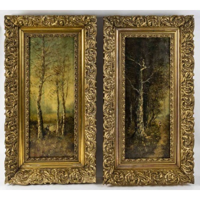 Une Paire De Tableaux Sous-bois, Fin XIXème Siècle