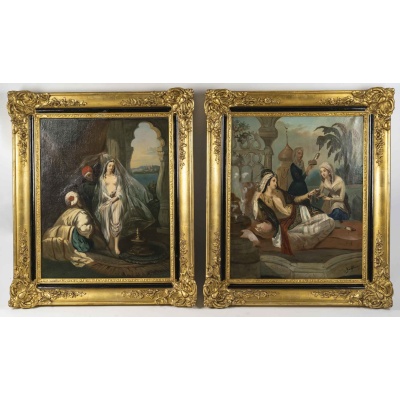 Une Paire De Tableaux Orientaliste, Godfrinoy