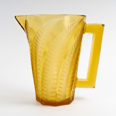 Pichet Broc "Hespérides" verre jaune ambré de René LALIQUE