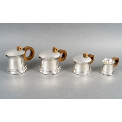 Service à Thé et à Café Art Déco Moderniste argent massif de Jean E. Puiforcat