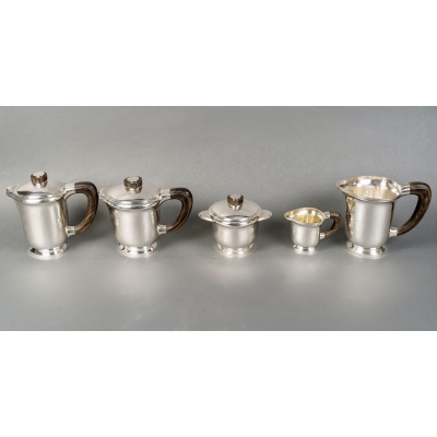 Service à Thé et à Café Art Déco argent massif de FOUQUET LAPAR