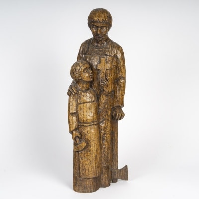 Une Sculpture En Bois, Fin XIXème Siècle