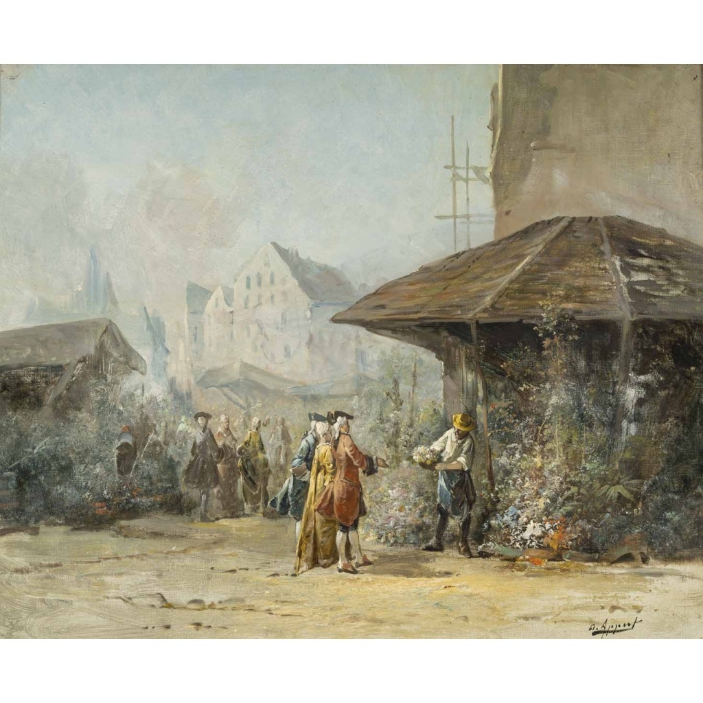Paire de tableaux huile sur toile, fin XIXème siècle 11