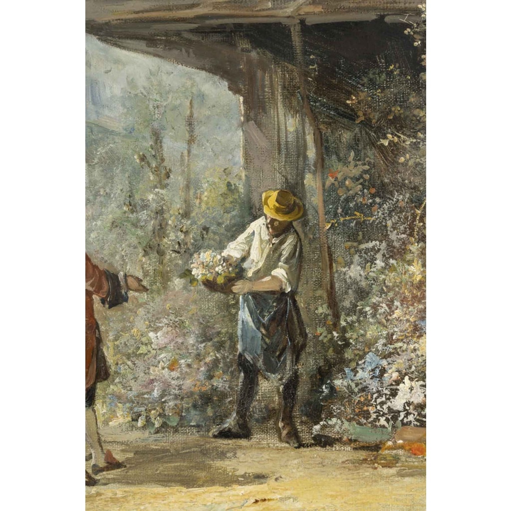 Paire de tableaux huile sur toile, fin XIXème siècle 7