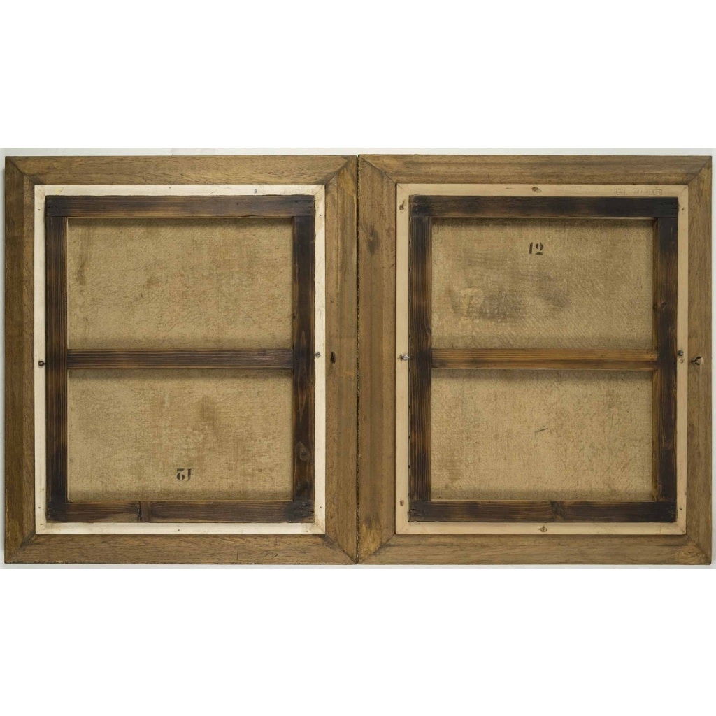 Paire de tableaux huile sur toile, fin XIXème siècle 4