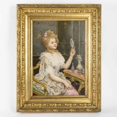 Un Tableau De Carlos Alonso Perez, Huile Sur panneau, début XXème Siècle