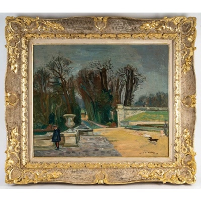 André Planson (1898-1981), Promenade au Parc, huile sur toile vers 1943
