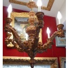Lustre En Bois Sculpte Six Branches De Lumieres Style XVIIème Siecle 12