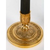 Paire de Bougeoirs d’époque Empire en Bronze Patiné et Doré montés en lampes vers 1810 19