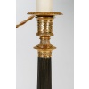 Paire de Bougeoirs d’époque Empire en Bronze Patiné et Doré montés en lampes vers 1810 17