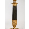 Paire de Bougeoirs d’époque Empire en Bronze Patiné et Doré montés en lampes vers 1810 18