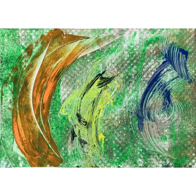 RAVELINE Miroslav Composition Abstraite Huile Sur Toile Signée