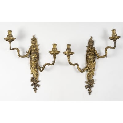 Paire d’appliques de style Régence, d’époque Napoléon III, XIXème siècle