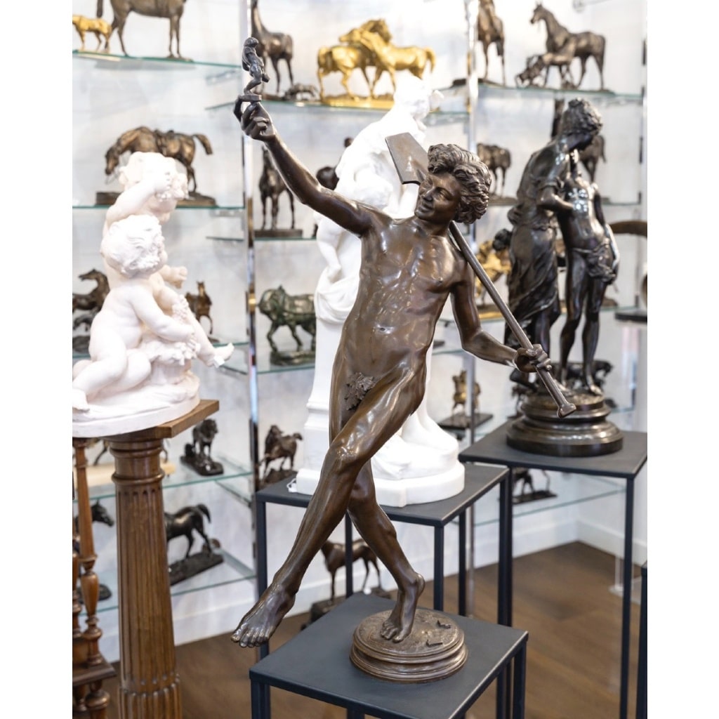 Sculpture – Une Trouvaille à Pompéi , Hippolyte Alexandre Moulin (1832-1884) – Bronze 3
