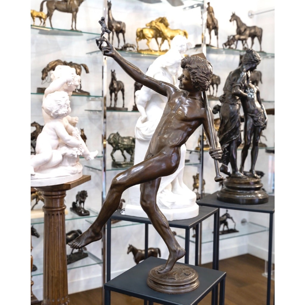 Sculpture – Une Trouvaille à Pompéi , Hippolyte Alexandre Moulin (1832-1884) – Bronze 5