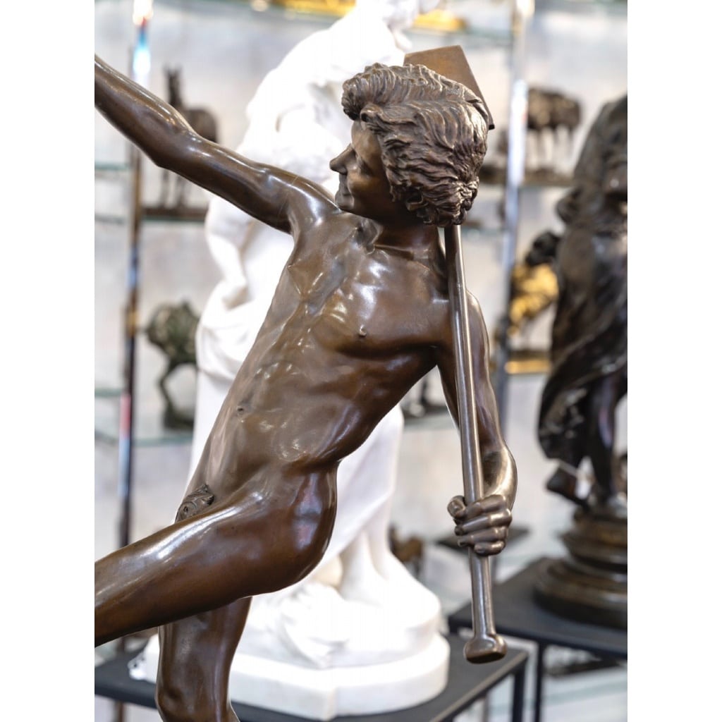 Sculpture – Une Trouvaille à Pompéi , Hippolyte Alexandre Moulin (1832-1884) – Bronze 10
