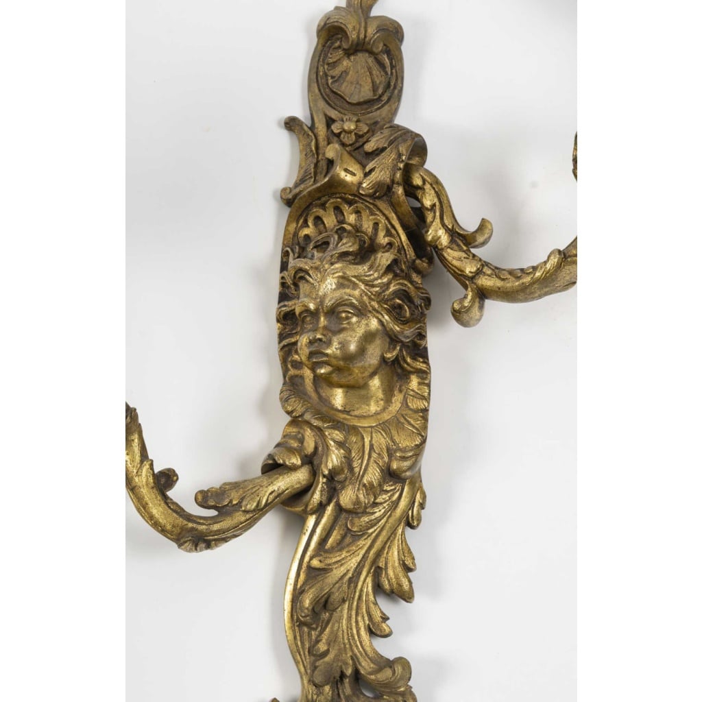 Paire d’appliques de style Régence, d’époque Napoléon III, XIXème siècle 4