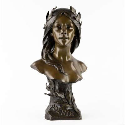 Sculpture – Poésie , Henri Godet (1863-1937) – Bronze
