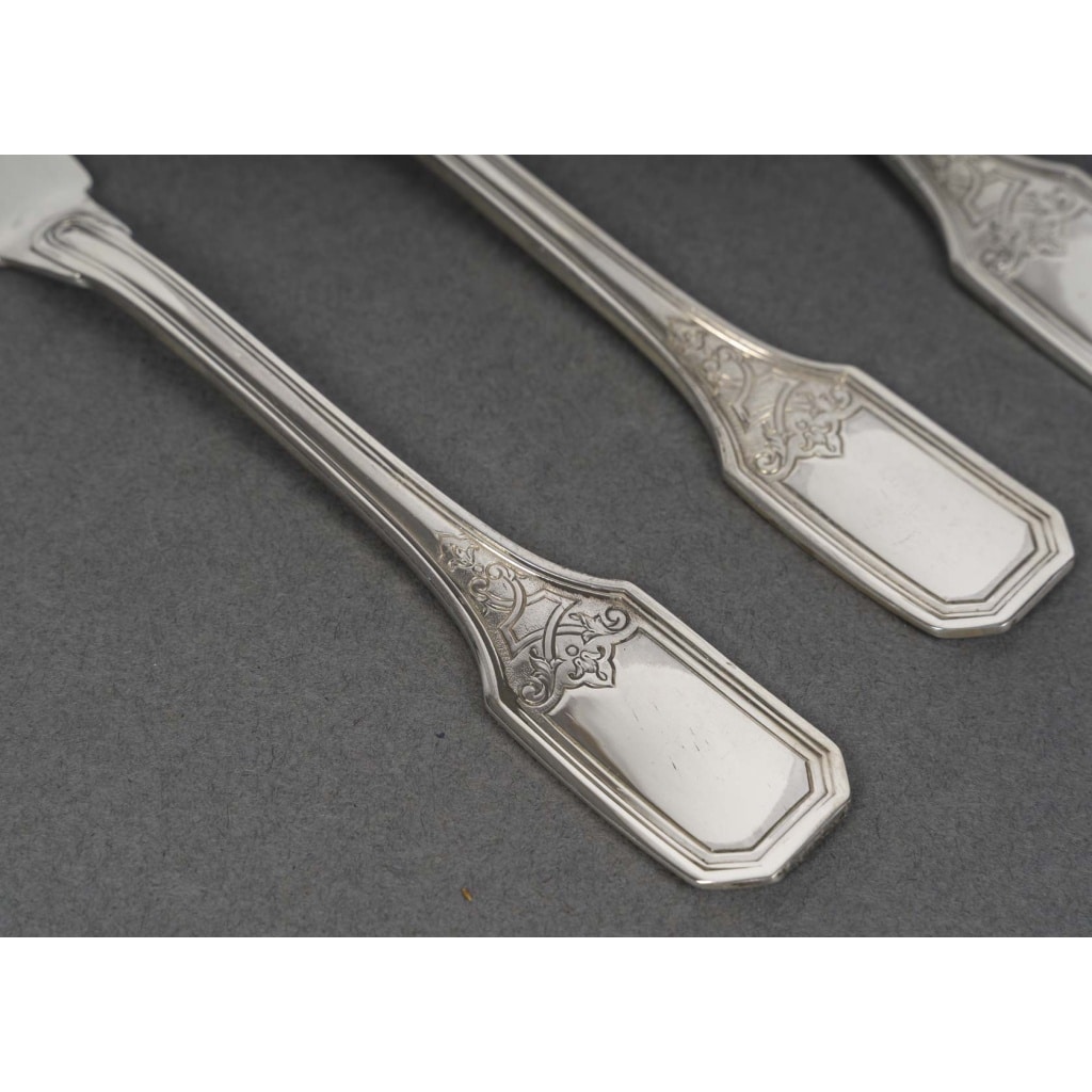 JEAN TETARD – MENAGERE EN ARGENT MASSIF199 PIECES – Epoque 1930 9