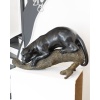 Sculpture Monumentale en Bronze – Panthère à Patine Noire sur Branche, Commande Unique Début XX 22