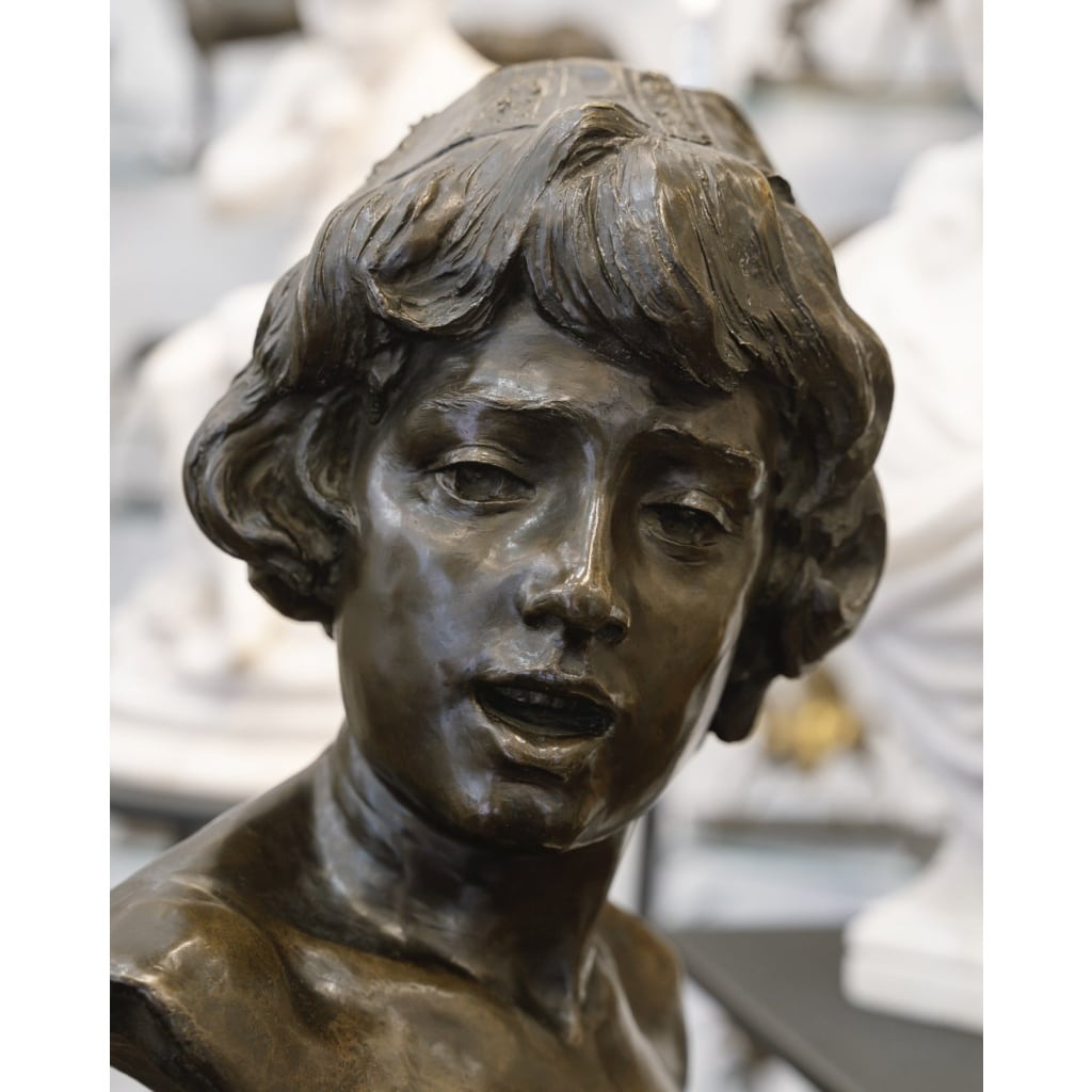 Sculpture – Le Chanteur Florentin , Alphonse Van Beurden (1854 -1938) – Bronze 3