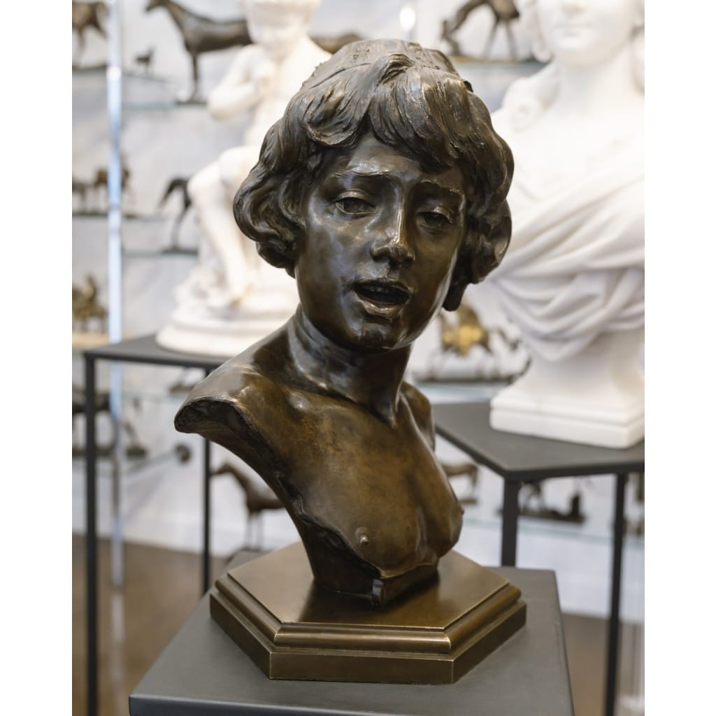 Sculpture – Le Chanteur Florentin , Alphonse Van Beurden (1854 -1938) – Bronze 4