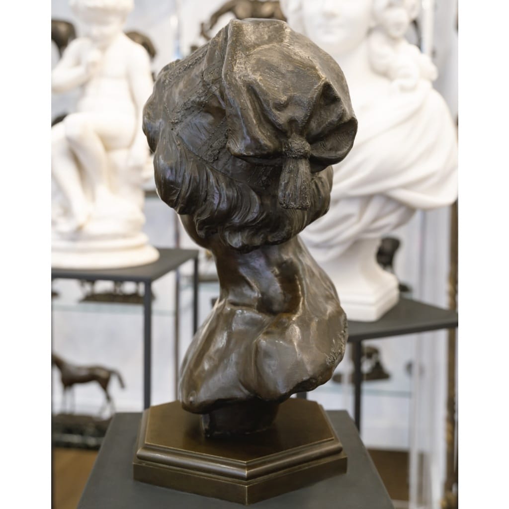Sculpture – Le Chanteur Florentin , Alphonse Van Beurden (1854 -1938) – Bronze 7