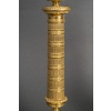 Paire de Bougeoirs d’époque Empire en Bronze ciselé Doré montés en lampes vers 1810 15