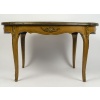 Table basse ovale en marqueterie florale sous verre 9
