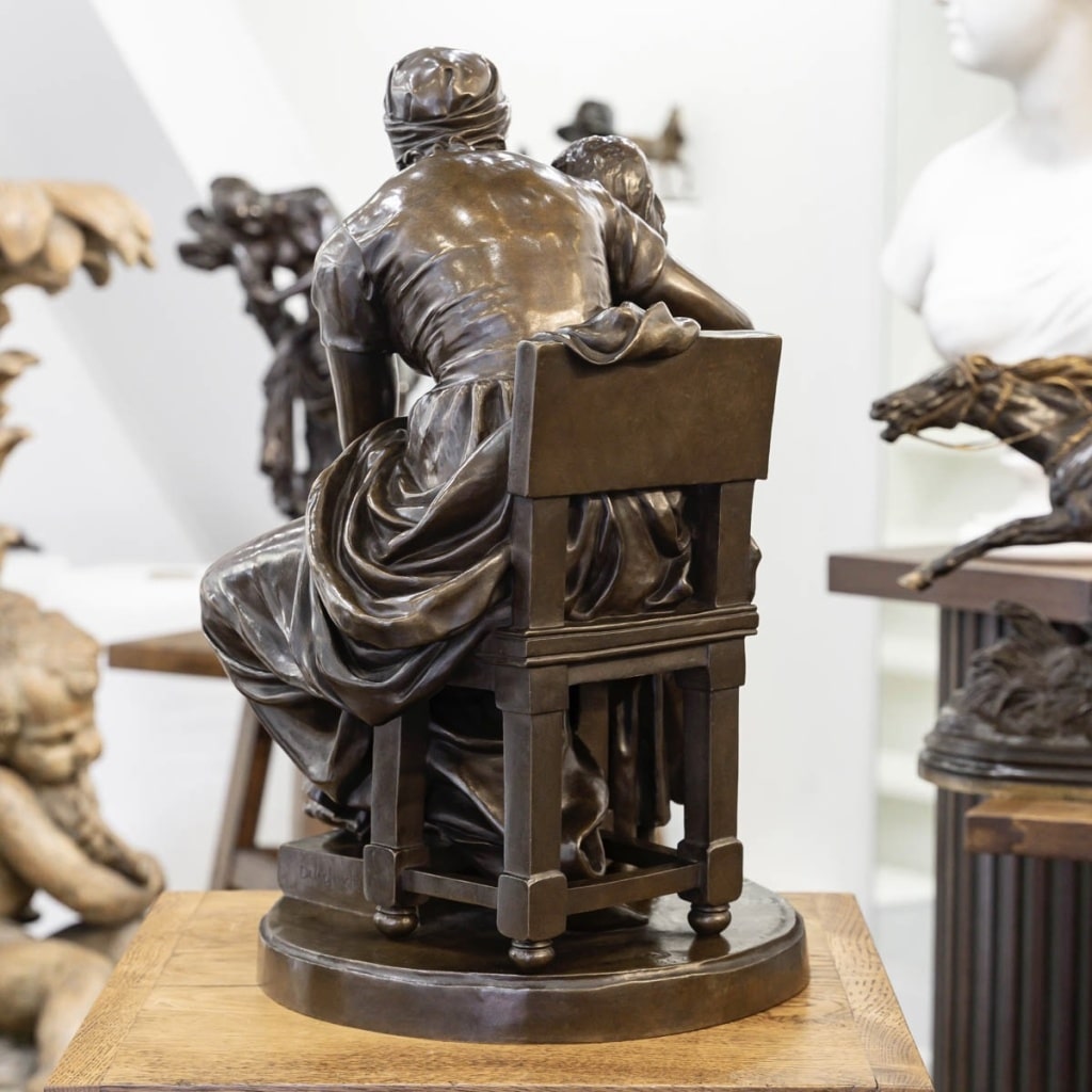 Sculpture – L’ Éducation Maternelle , Eugène Delaplanche (1836-1891) – Bronze 8