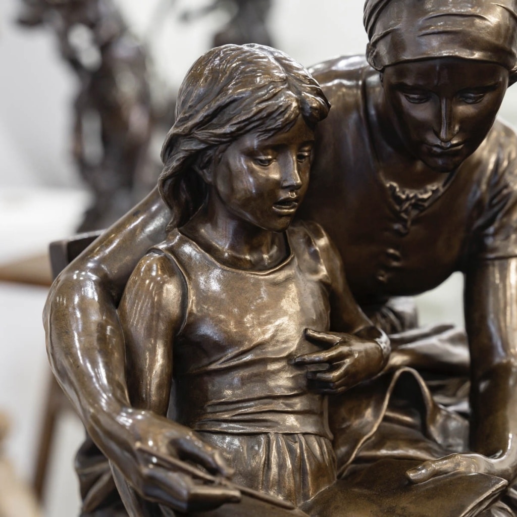 Sculpture – L’ Éducation Maternelle , Eugène Delaplanche (1836-1891) – Bronze 7