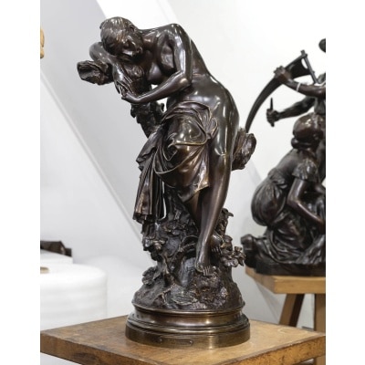 Sculpture – Le Sommeil , Luca Madrassi (1848-1919) – Bronze