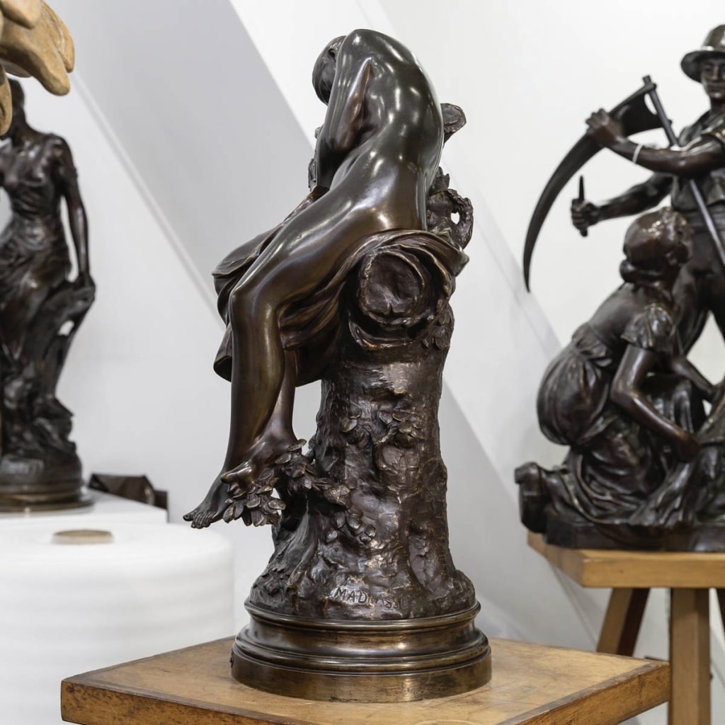 Sculpture – Le Sommeil , Luca Madrassi (1848-1919) – Bronze 4