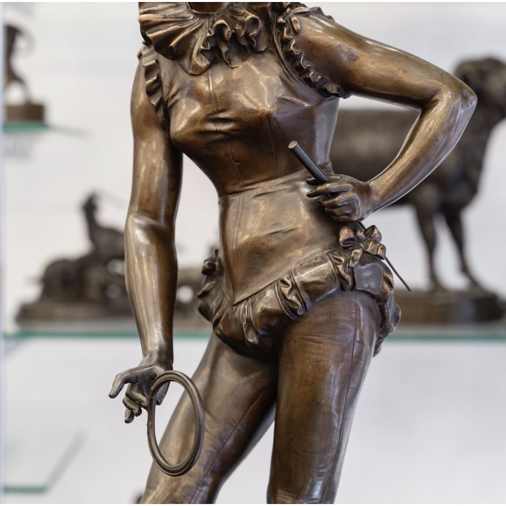 Sculpture – La Dresseuse De Chien , Vincent Désiré Faure De Broussé (1843-1908) – Bronze 9