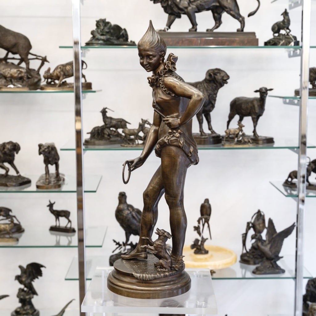 Sculpture – La Dresseuse De Chien , Vincent Désiré Faure De Broussé (1843-1908) – Bronze 8
