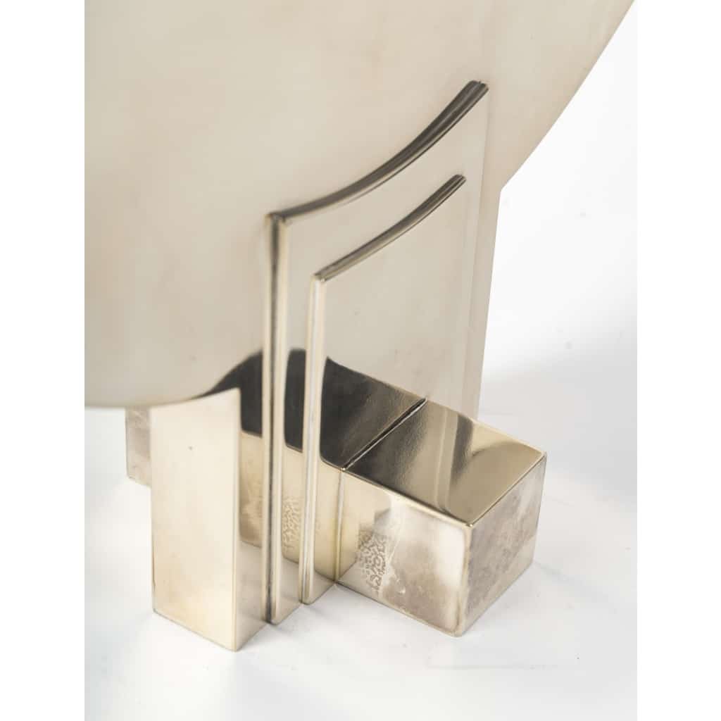 CLETO MUNARI – Chandelier moderniste à Sept bougies argent massif Circa 1980 15