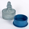 Boîte « Amour Assis » verre blanc patiné bleu de René LALIQUE 11