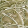 Vase « Sauterelles » verre opalescent patiné vert de René LALIQUE 11