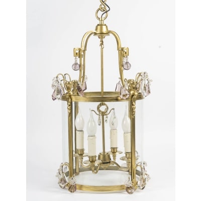Lanterne en bronze doré de style Louis XVI, d’époque XIXème siècle.