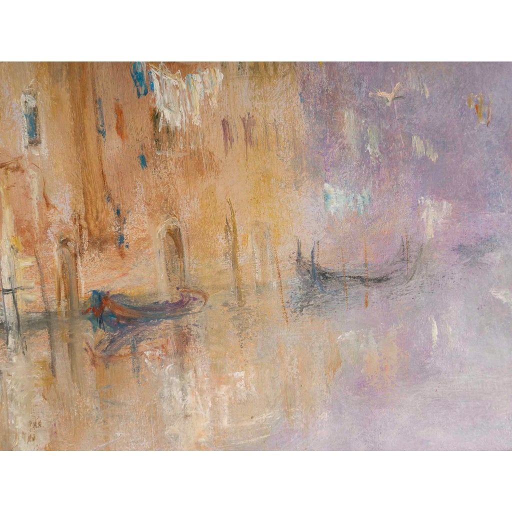 Serge Belloni (1925-2005) Canal de Venise dans la brume Huile sur Bois Vers 1970 6