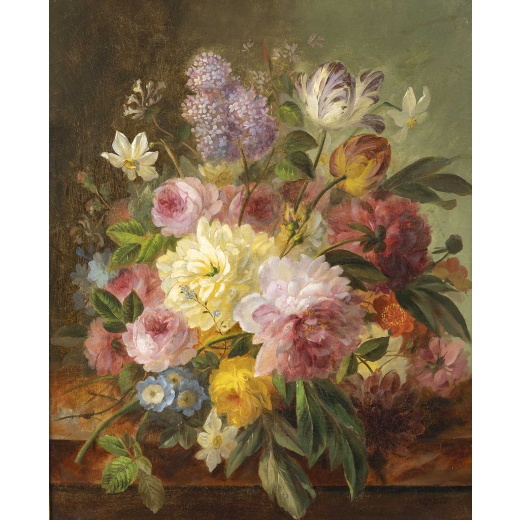 Edouard DIART 1840-1890 Nature morte aux Fleurs 4